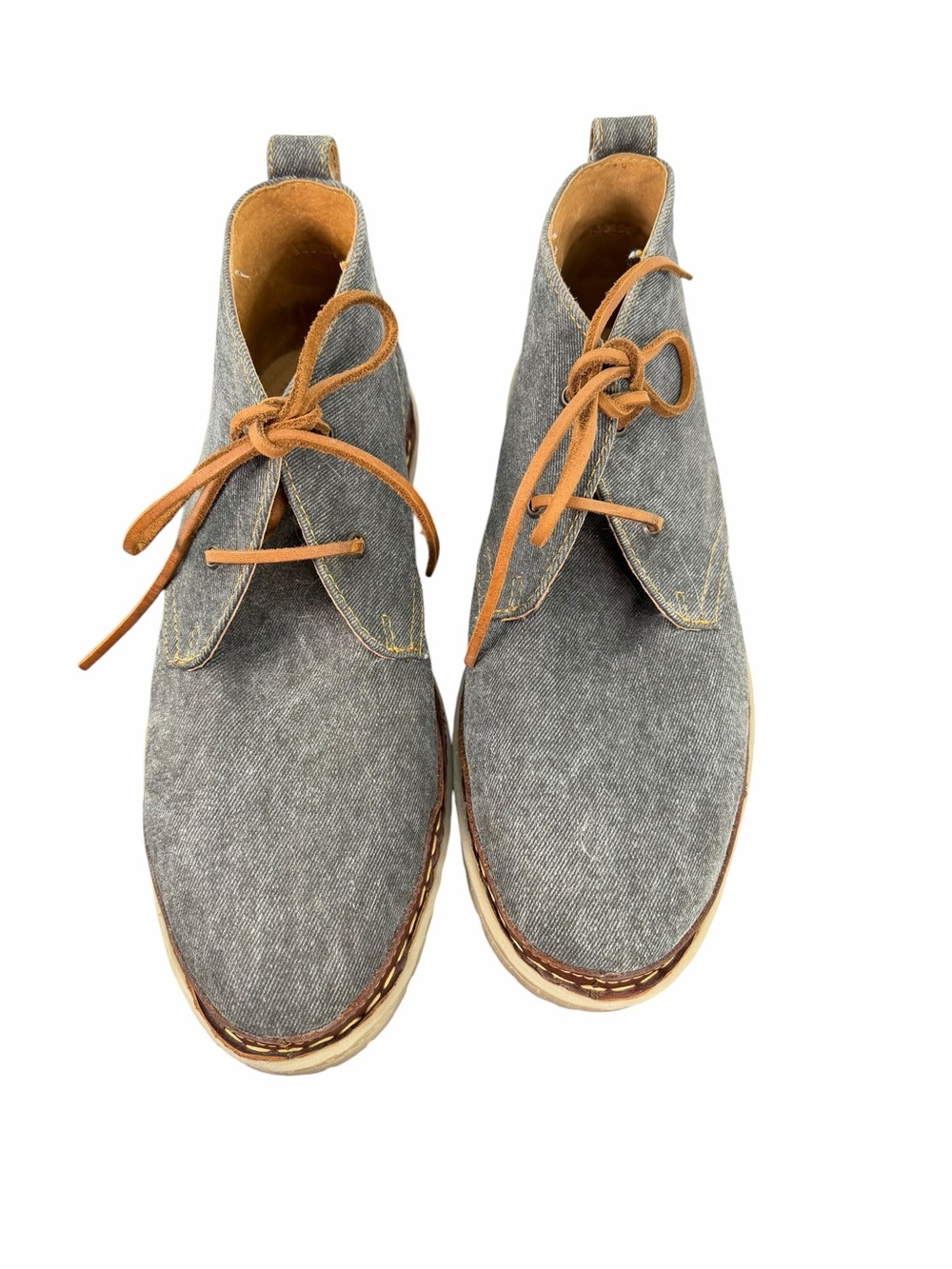 Born Cristian Gray Canvas Chukka Boots with Tan Leather Laces